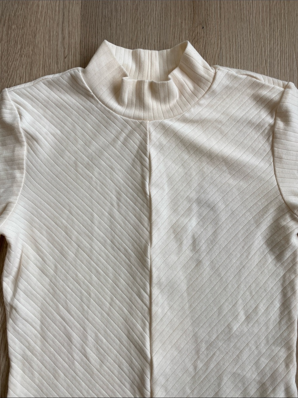 Knix Ribbed Mock Neck Long Sleeve Bodysuit Ivory Cream M - Picture 4 of 11